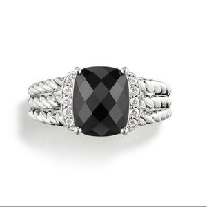 David Yurman Black Onyx and Diamonds ring
